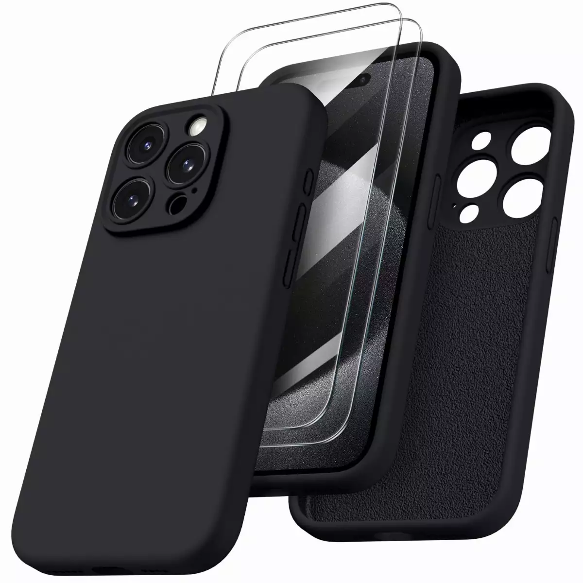 Coque silicone intégrale iPhone (Noir)