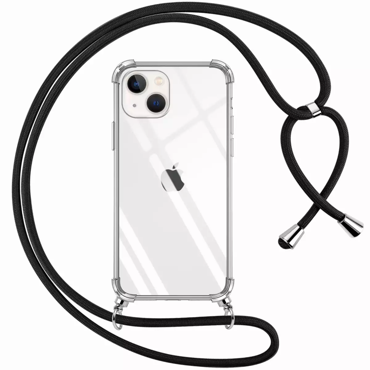 Coque transparente angles renforcés avec cordon